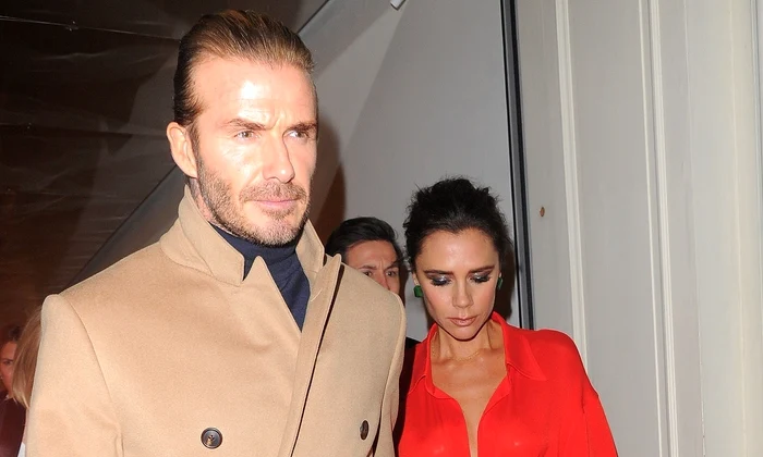 Victoria and David Beckham at Dover Street jpeg