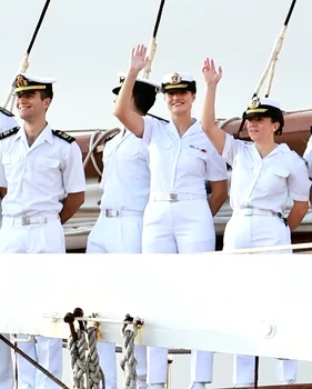 Prințesa Leonor pe nava țcoala Elcano. FOTO: Casa Regală spaniolă
