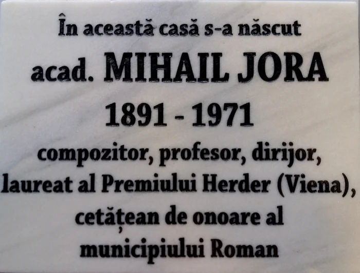 placa mihail jora