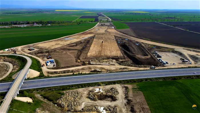 Lucrări pe primul lot al Autostrăzii A7, Dumbrava-Mizil, Foto: Facebook API