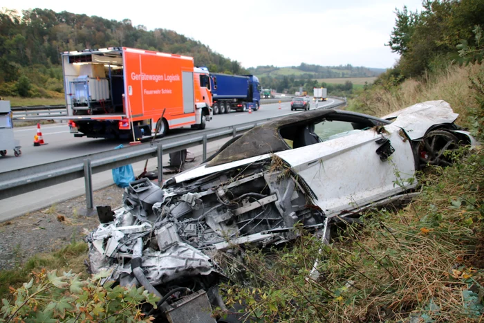 Bolidul de lux prindea peste 300 km/h FOTO Facebook Feuerwehr Schleiz