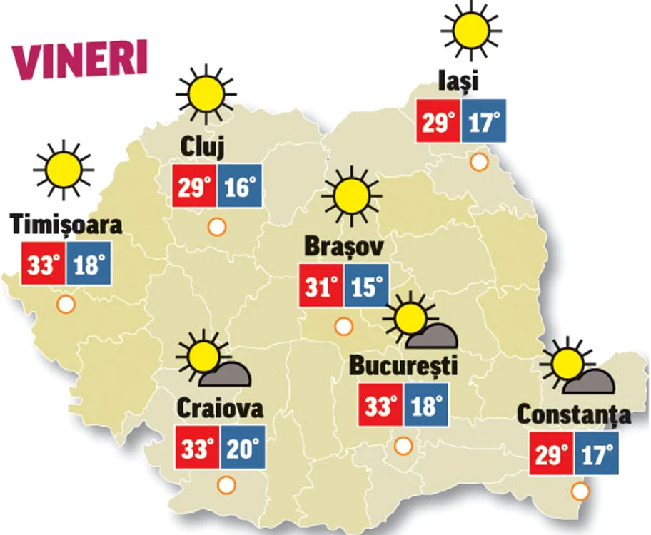 Prognoza meteo 17 iulie anunță că temperaturile vor crește în toată țara