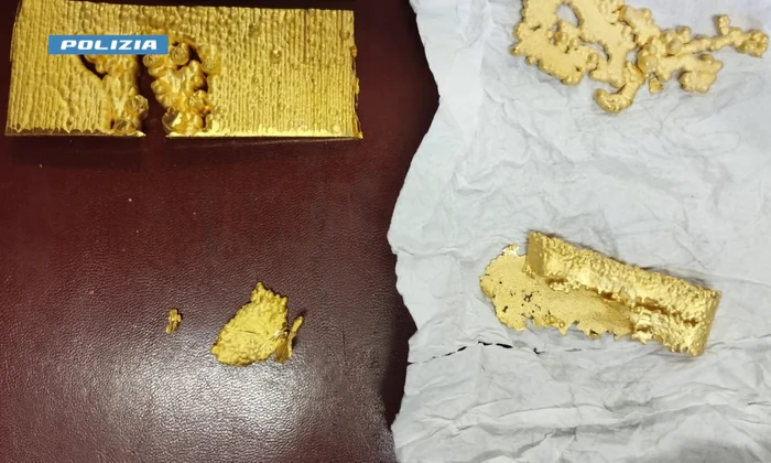 Un italian a furat aproape 2 kilograme de aur dintr-o turnătorie din Elveția FOTO: Polizia Milano