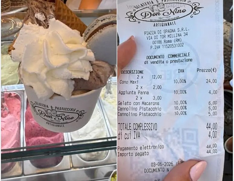Un cuplu de turiști a plătit 44 de euro pentru două înghețat
