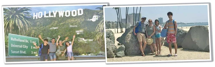Los Angeles Simona și Dan Neamţu, împreună cu copiii lor, au vizitat Hollywoodul şi plajele celebre