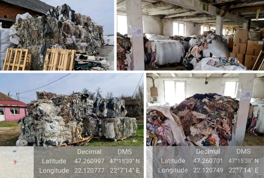 Aproape 200 de tone de deşeuri din Italia au ajuns într-un depozit clandestin din Bihor. Foto: Garda de Mediu Bihor