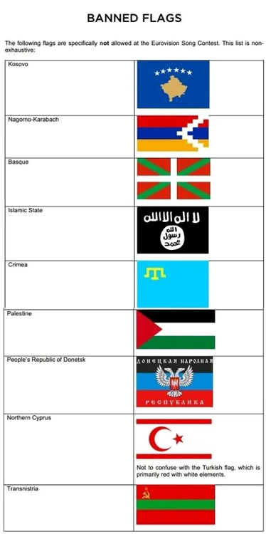 Steaguri interzise la eurovision
