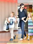 Angelina Jolie takes her children Knox and Vivian to buy their birthday gifts at a bookstore in studio city jpeg