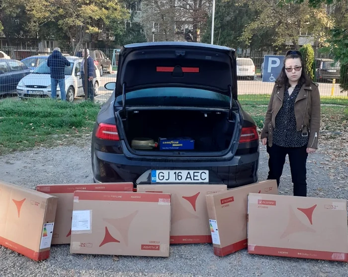 Adolescenta a cumpărat televizoarele din banii strânși din picturile vândute Foto: Teodor Popescu