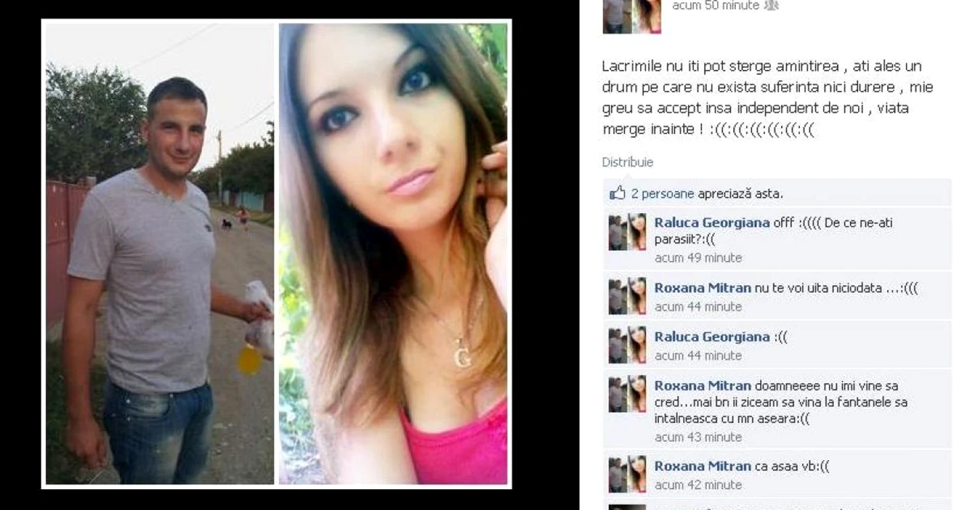 Sute de mesaje de condoleanţe pe contul de Facebook al celor doi