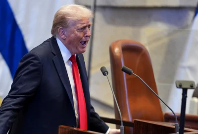 Donald Trump, discurs în Parlamentul israelian FOTO Profimedia 