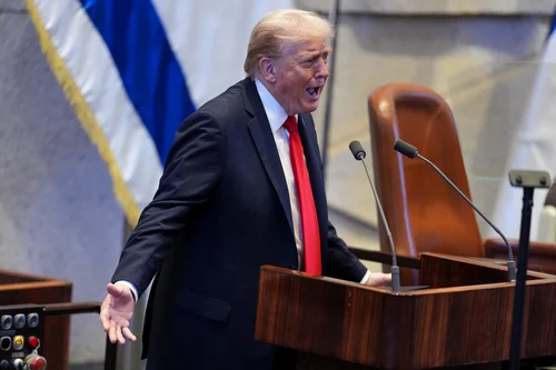 Donald Trump, discurs în Parlamentul israelian FOTO Profimedia 