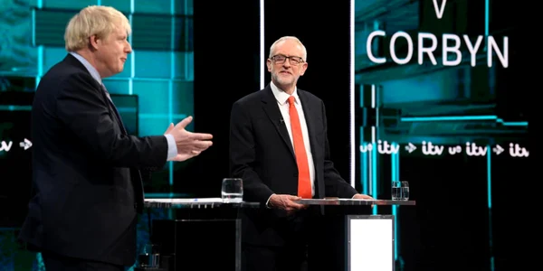 Prima dezbatere televizata dintre Boris Johnson si Jeremy Corbyn in vederea alegerilor legislative anticipate din decembrie FOTO EPA-EFE