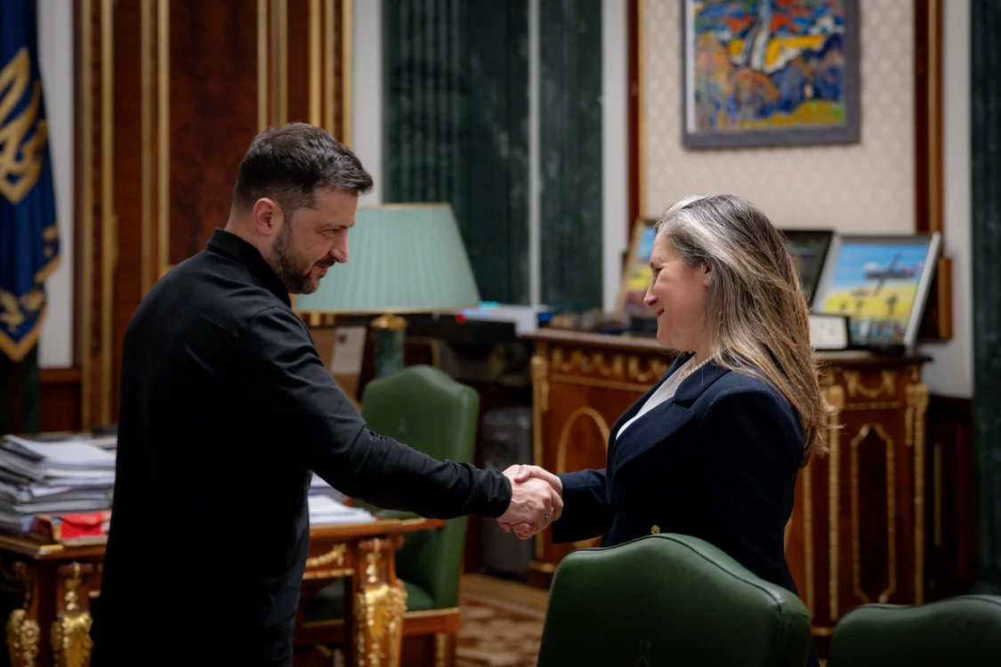 Volodimir Zelenski și Christia Freeland FOTO Volodimir Zelenski / X