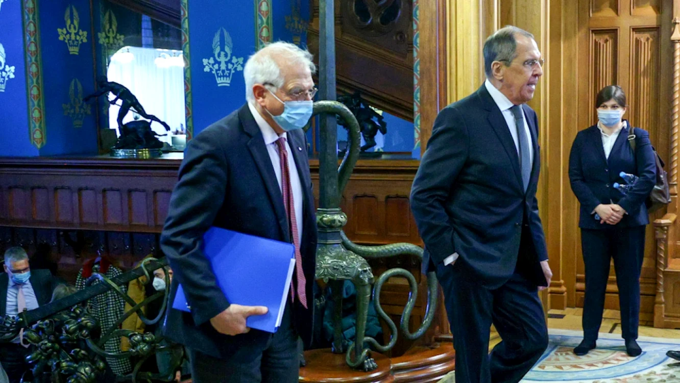 Şeful diplomaţiei europene Josep Borrell şi omologul său rus, Serghei Lavrov