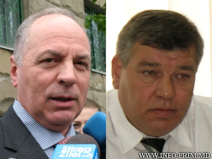 Fostul ministru de interne Gheorghe Papuc (stânga) şi fostul comisar general de poliţie Vladimir Botnari FOTO Info-prim.md