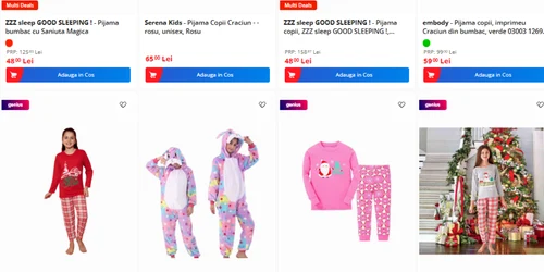 Pijamale hazlii de Crăciun pentru copii la ofertă pe eMAG Sursă eMAG jpg