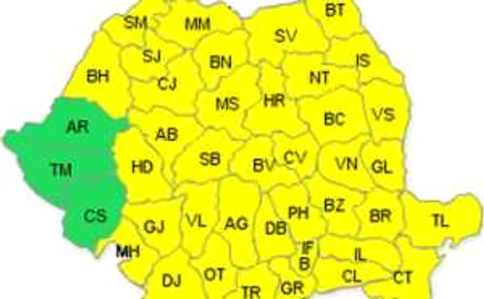 Cod galben de precipitaţii mixte, vânt şi răcire a temperaturii în toată ţara