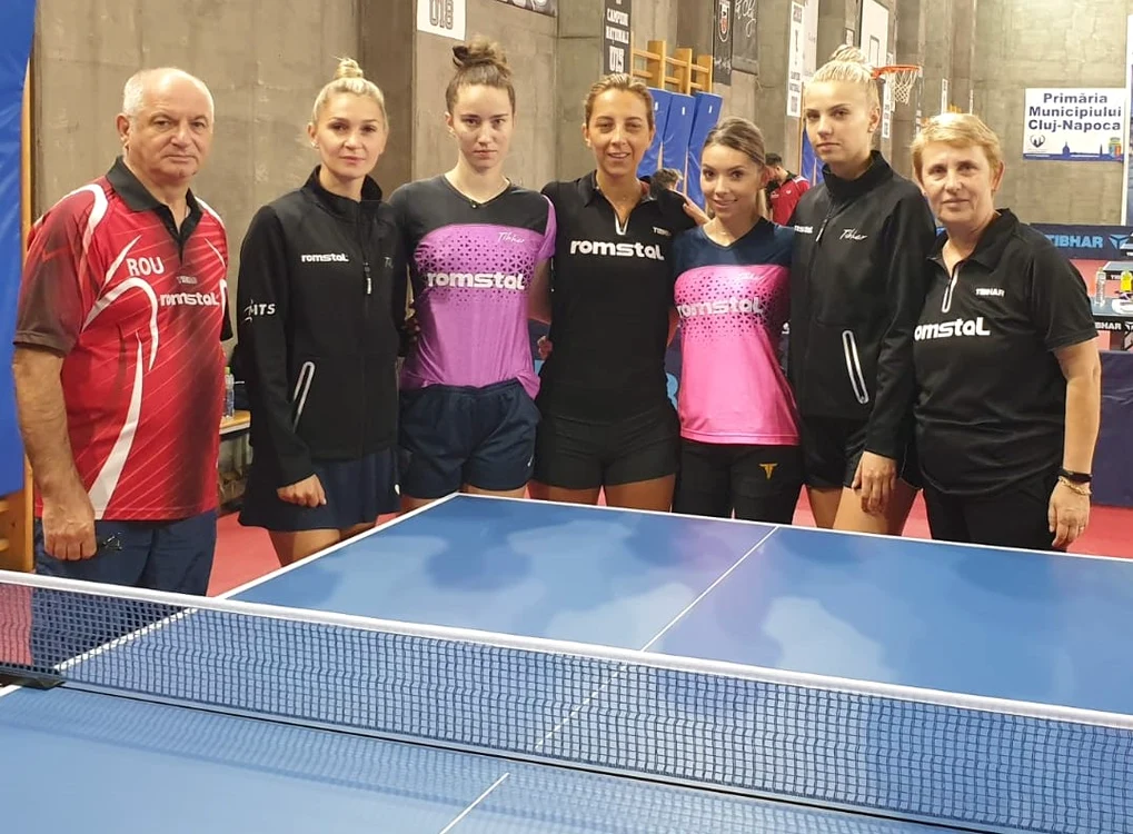 Echipa feminină a României le cuprinde pe jucătoarele care au câștigat titlul european la ultima ediție, în 2019Foto: Federația Română de Tenis de Masă