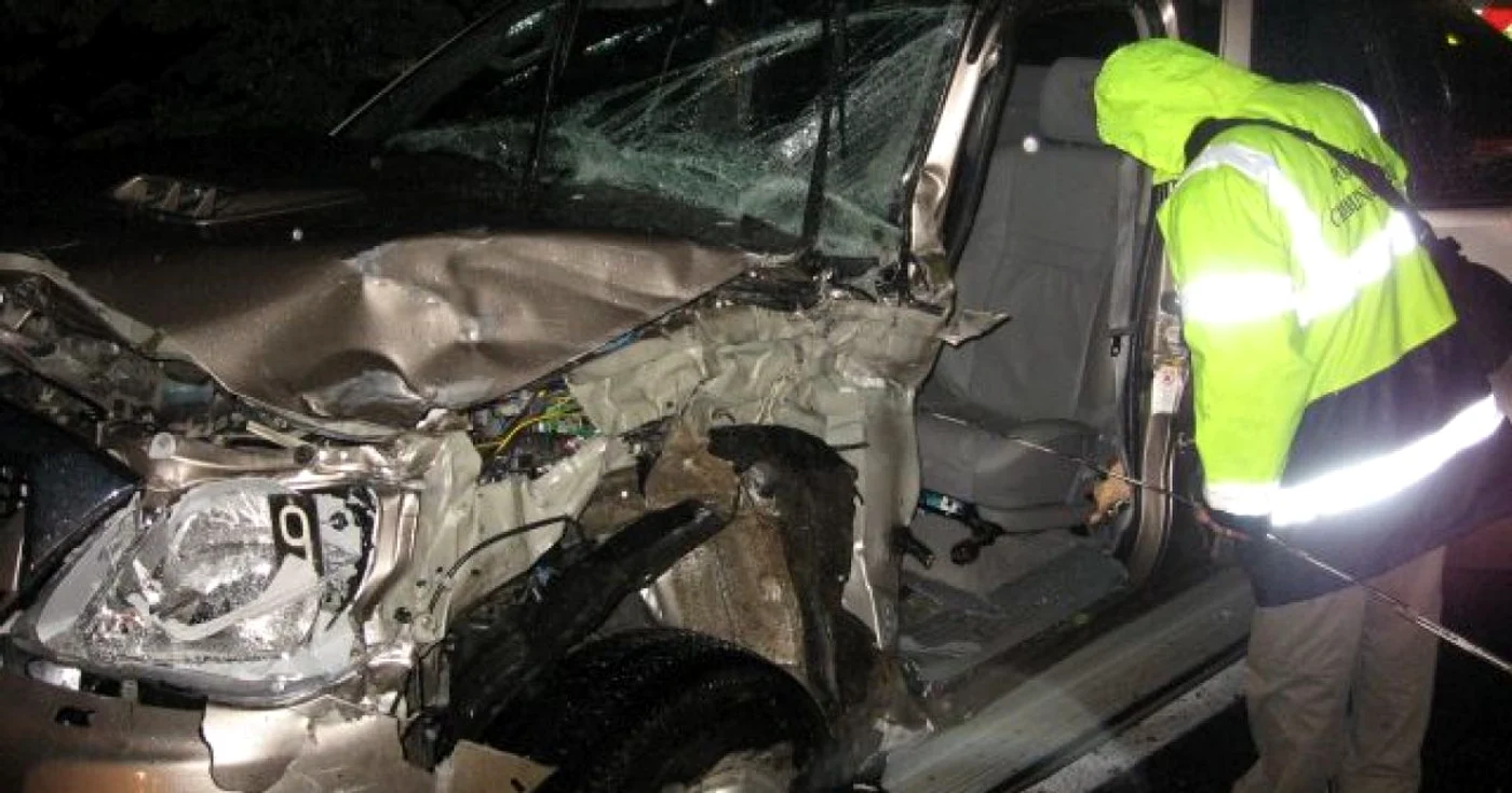 Jeep facut praf intr-un accident, la Talmaciu