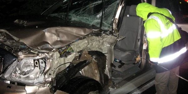 Jeep facut praf intr-un accident, la Talmaciu
