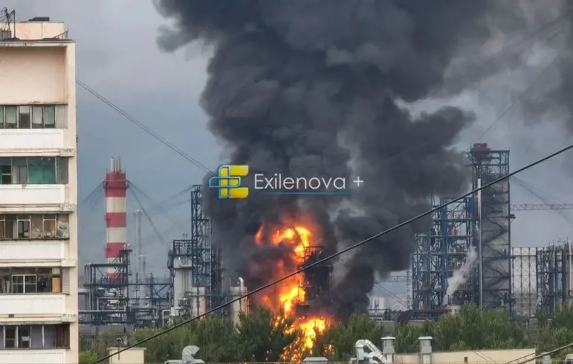 Rafinaria din Moscova lovită de drone/FOTO:X