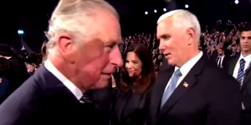 Printul Charles trecand pe langa Mike Pence la un eveniment dedicat Holocaustului la Ierusalim FOTO Captura YouTube