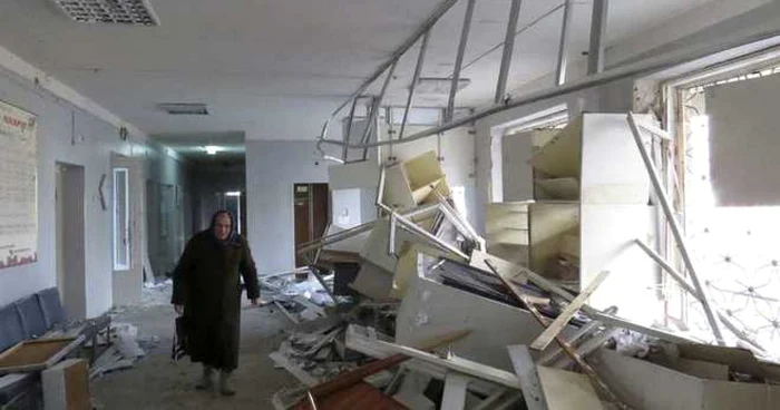 Fotografie reprezentând interiorul unui spital din Doneţk lovit de rachete la 3 februarie 2015. FOTO Reuters