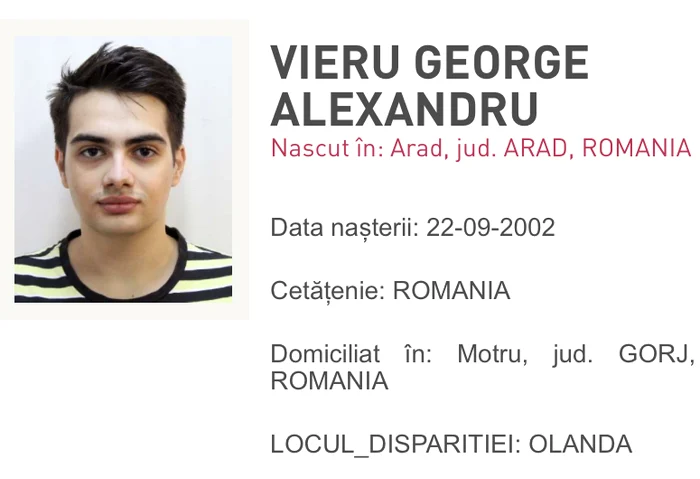 Tânărul este căutat de polițiști FOTO: Poliția Română