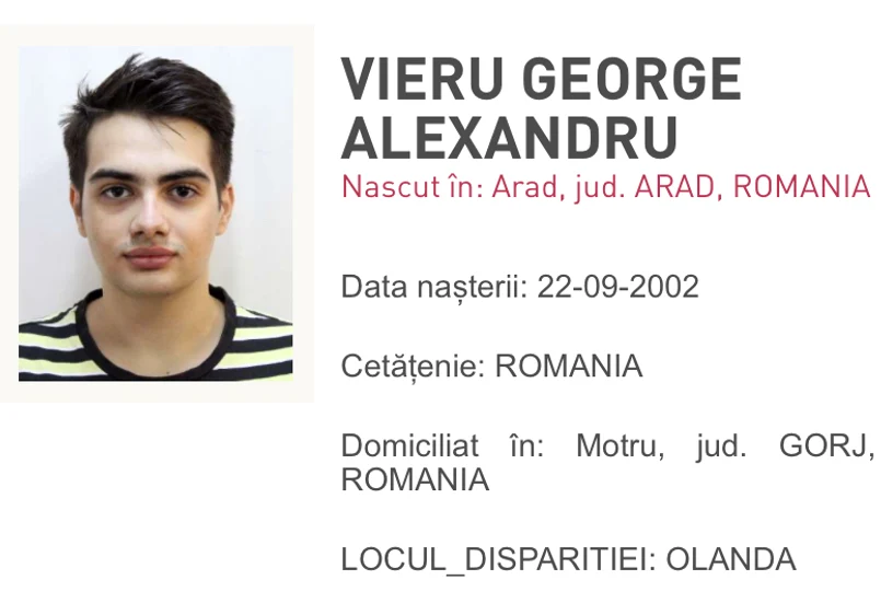 Tânărul este căutat de polițiști FOTO: Poliția Română