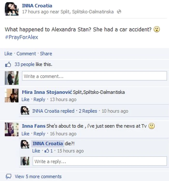 Inna Alexandra Stan Facebook