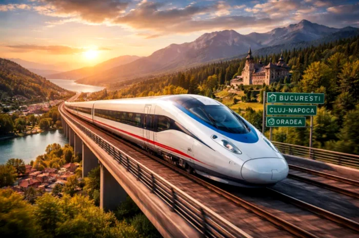 Un tren de mare viteză care va trece prin București, Brașov, Târgu Mureș, Cluj-Napoca și Oradea