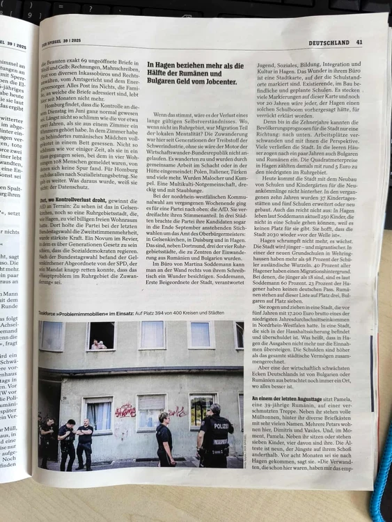 Una dintre paginile dedicate reportajului din Hagen. FOTO: Alexandru Jecan