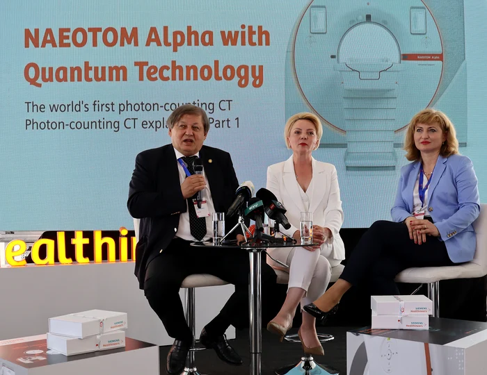 Claudia Onea, Siemens Healthineers (C) și medicii Benedek Imre și Benedek Theodora, de la CardioMed.