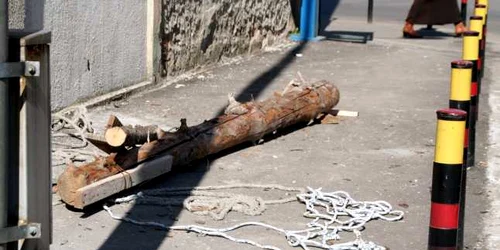 Locul accidentului de muncă din centrul oraşului