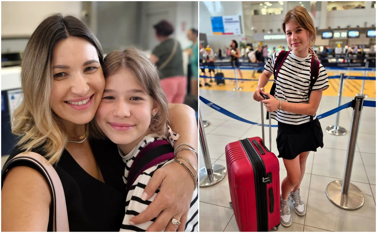 La 12 ani, Alesia deja se descurcă singură în aeroport.