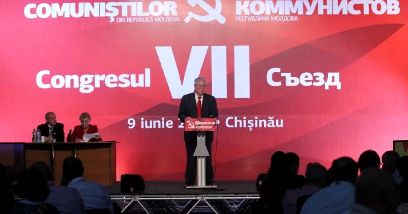 Liderul PCRM, Vladimir Voronin, la congresul din iunie 2012 al formaţiunii. Foto: Tudor Iovu