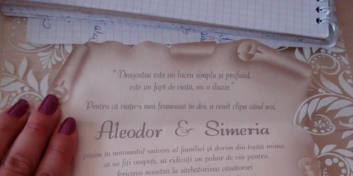 Invitaţie la nunta lui Aleodor Tănase, fiul lui Cosmos