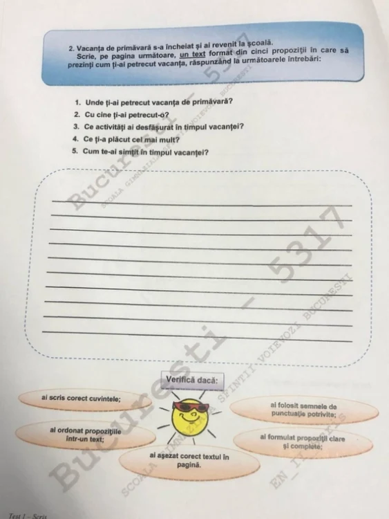Subiectele de la Evaluarea la clasa a II-a sunt unice pe ţară