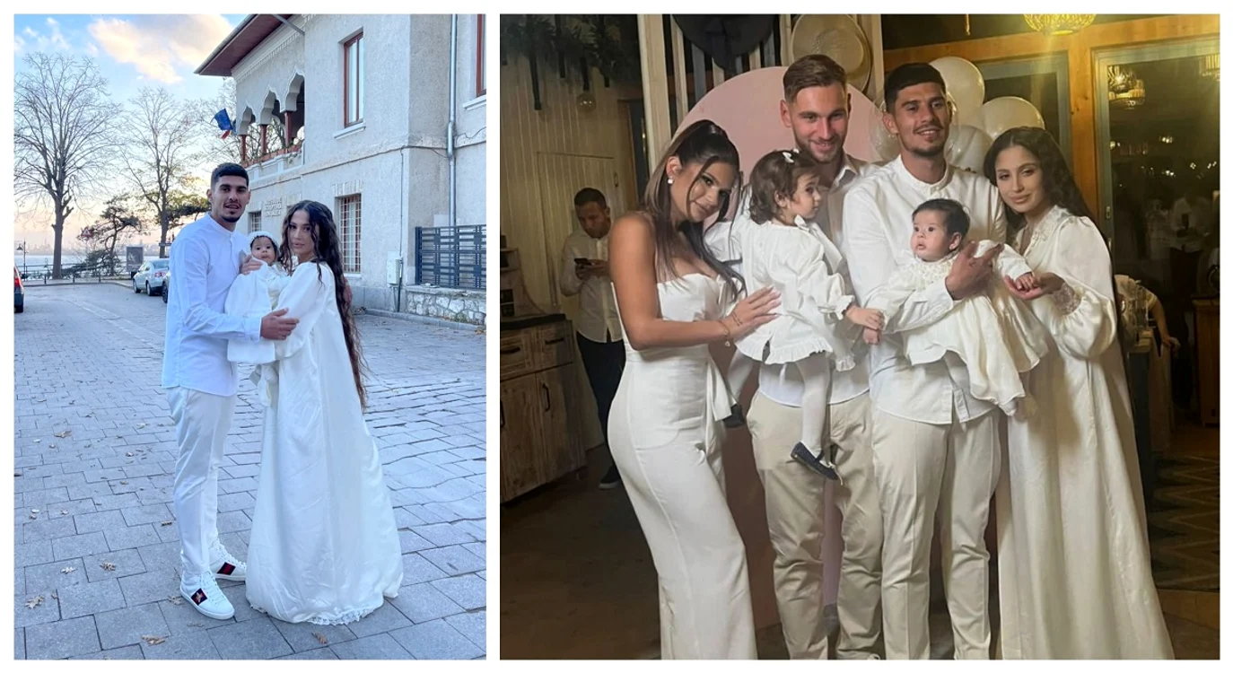 Florinel Coman și Ioana, alături de nașii Kasiei