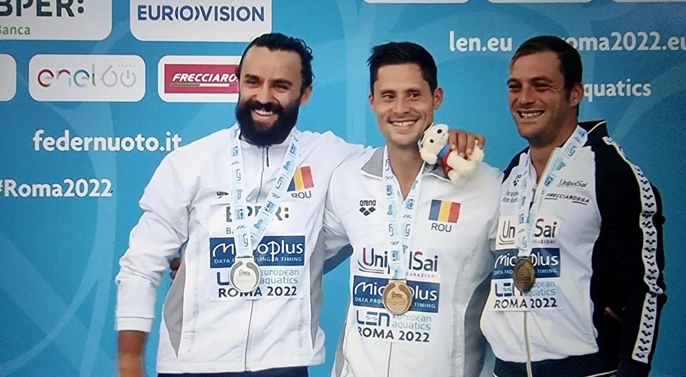 Constantin Popovici, Cătălin Preda și Alessandro De Rose, pe podium Foto Facebook / FRNPM