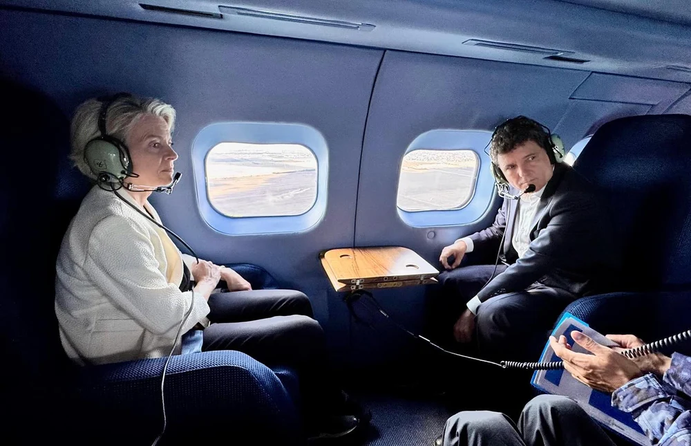 Nicușor Dan și Ursula von der Leyen, imagini din elicopter. Discuții despre rolul strategic al Portului Constanța și securitatea la Marea Neagră