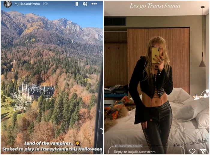 Julia Sandstrom, imagini din România pe Instagram 