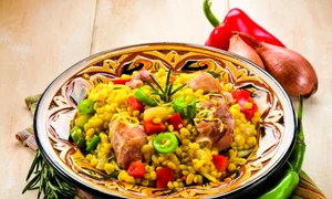 paella cu carne de porc 580x400 jpeg