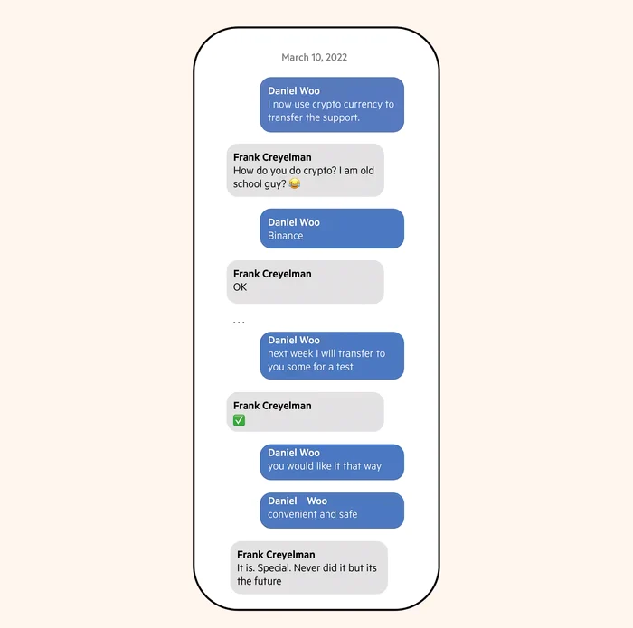 O discuție dintre Woo și Creyelman despre cryptomonede