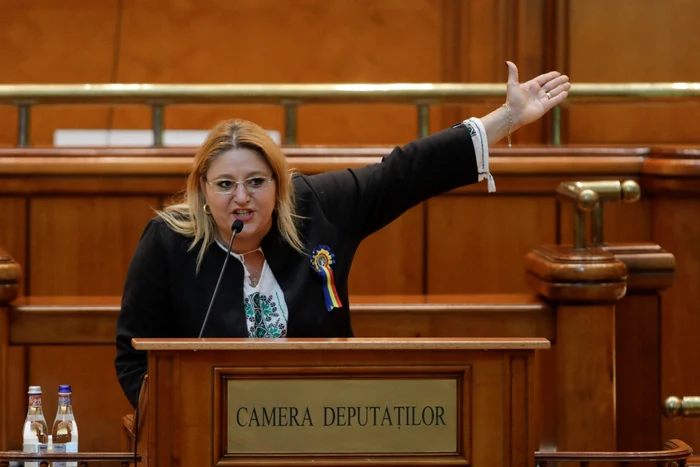 Diana Șoșoacă acuză că i-au fost furate lucruri personale din Parlament. Foto: Inquam Photos