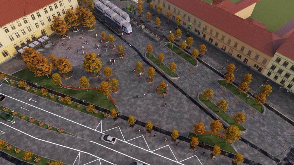 Piața Mocioni din Timișoara își schimbă înfățișarea. Spațiu de promenadă pentru locuitori și turiștilor FOTO