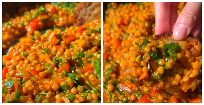 Tocăniță de linte / FOTO: Colaj captură video TikTok