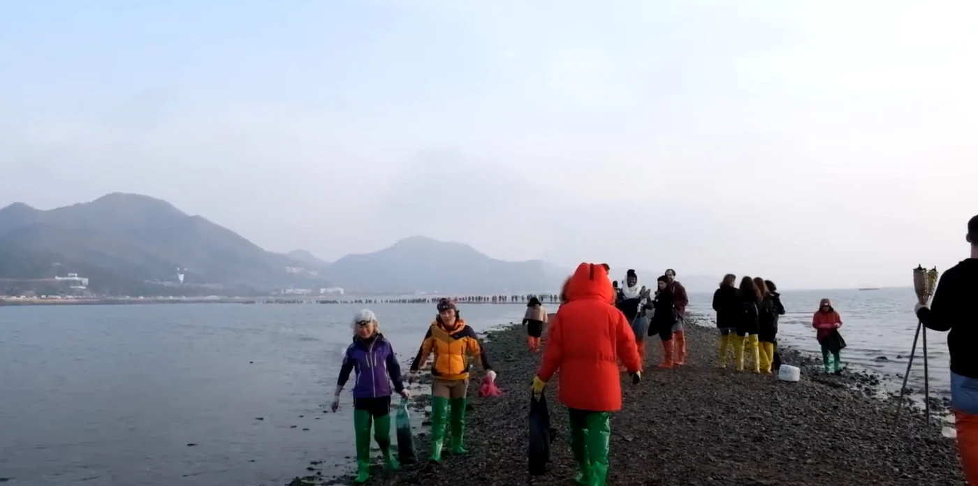 Jindo, locul unde marea se desparte în două / foto: captură video