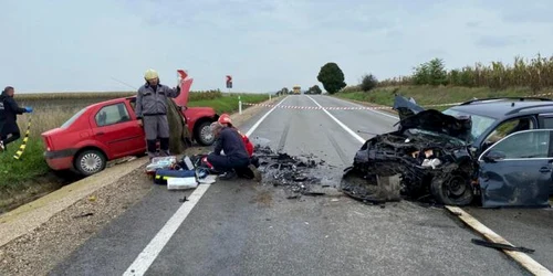 Accident rutier grav pe E60, în Mureș FOTO ISU Mureș